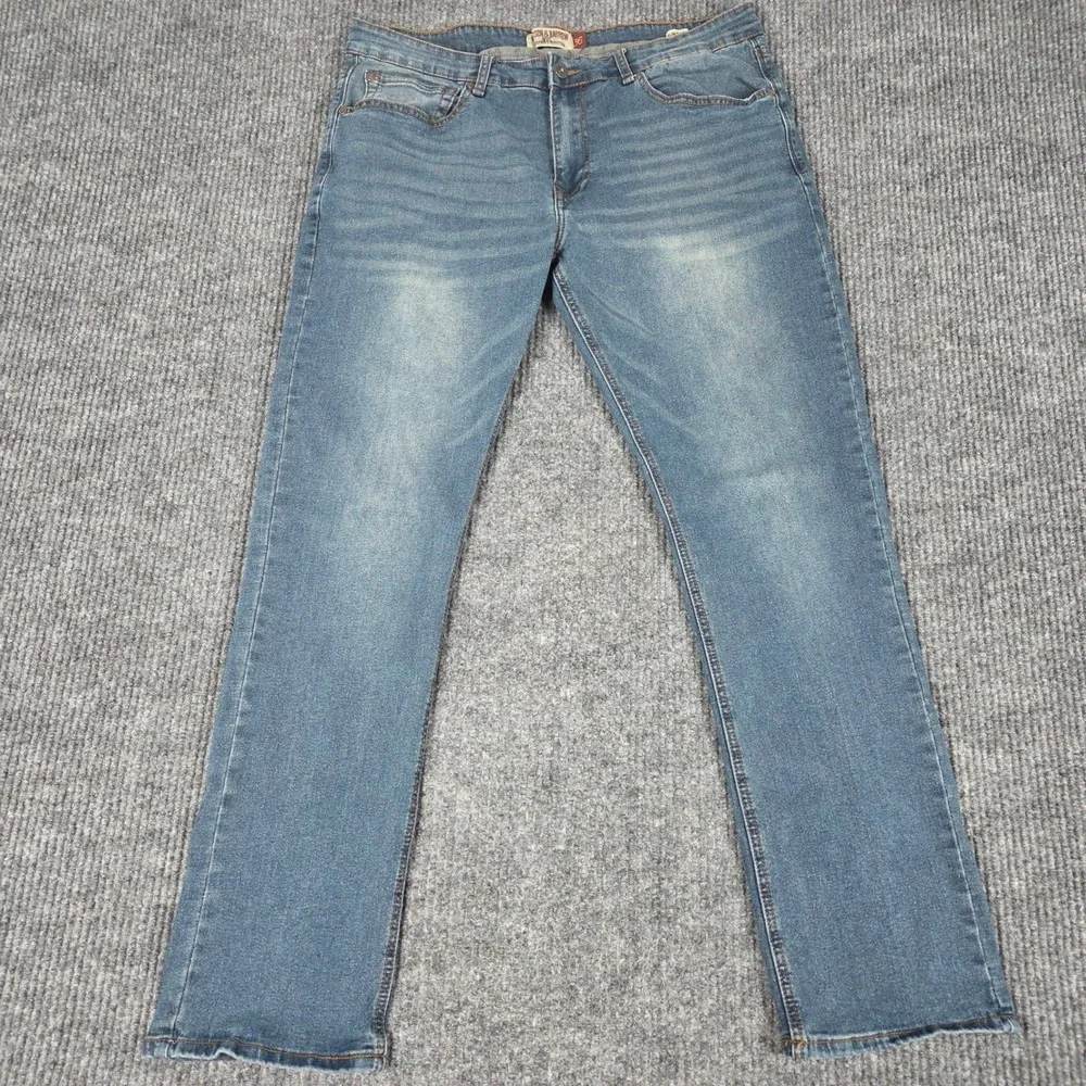 Hudson & Barrow NYC Slim Stretch Jeans Mens 36x32 Medium Wash Denim Pants